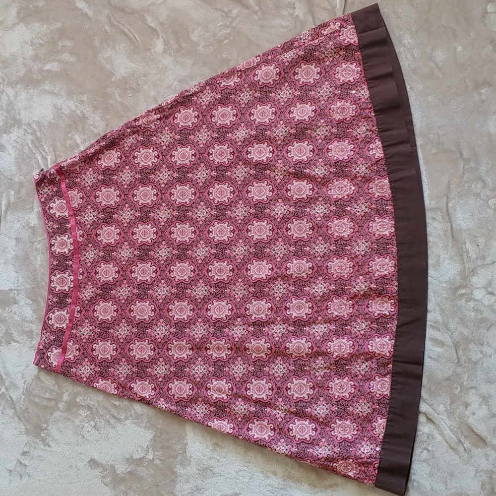 Pink & Brown Skirt with sequence